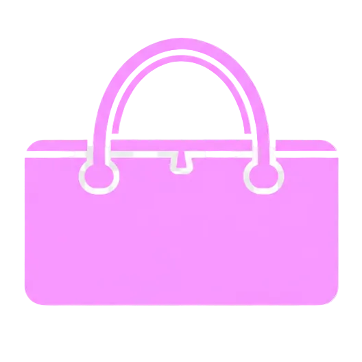 Purple handbag icon on a transparent background